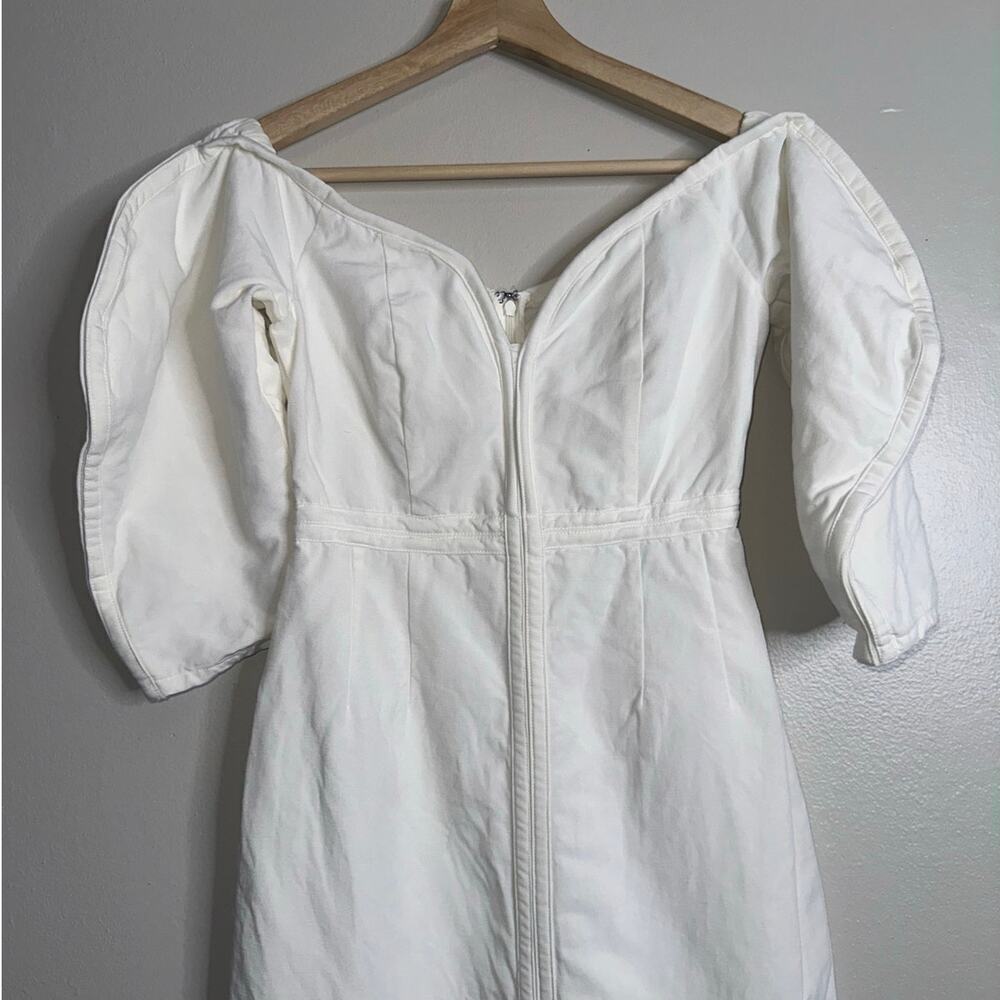 Mara Hoffman Off-The-Shoulder Leonara Midi Dress Ivory/White Size 2 Bridal - Picture 4 of 8